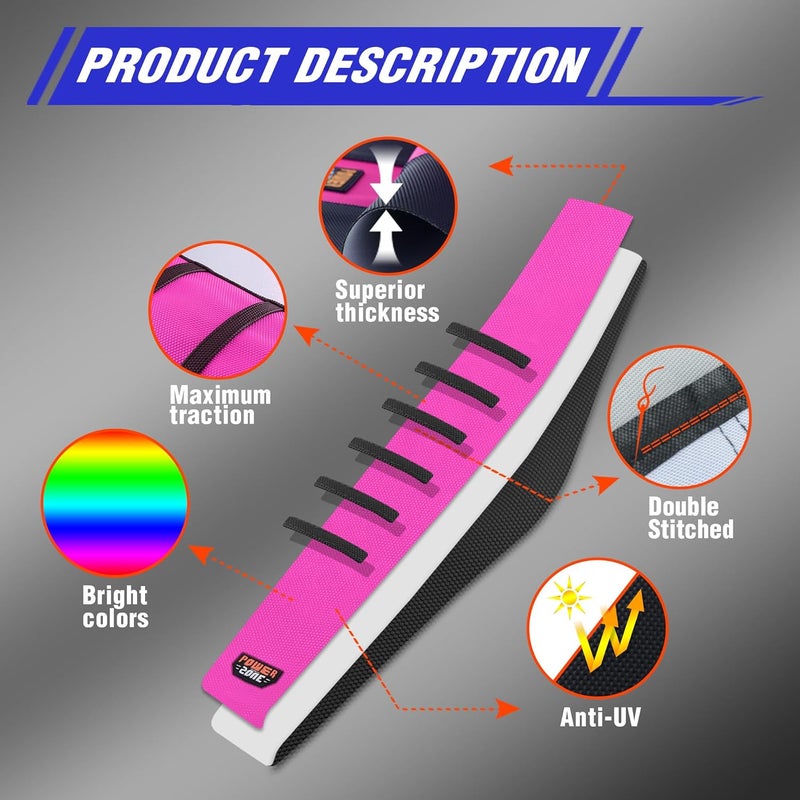 fewfuss Gripper Rubber Dirt Bike Seat Cover - Universal Soft Seat Cover for Most Dirt Bike Motorcycle (Black-Pink) - Image 3